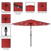 Pure Garden Patio Umbrella with Solar Lights with Base, Red 50-LG1174B